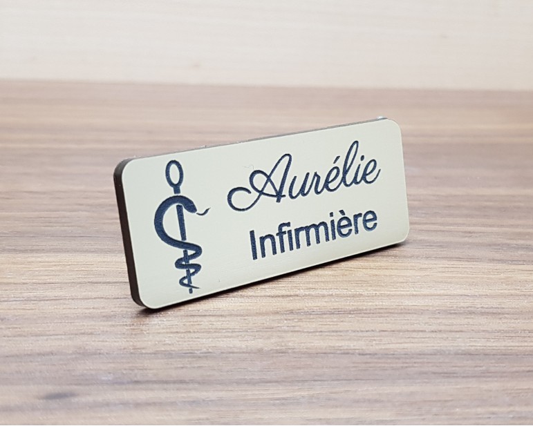 Badge Personnalis Infirmi Re En Or Bross Acrylique Infirmier