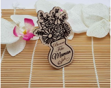 Magnet personnalisé Bonne fête maman bouquet de fleurs