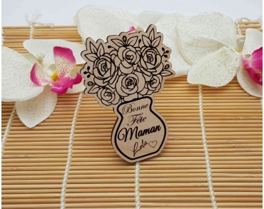 Magnet personnalisé Bonne fête maman bouquet de roses