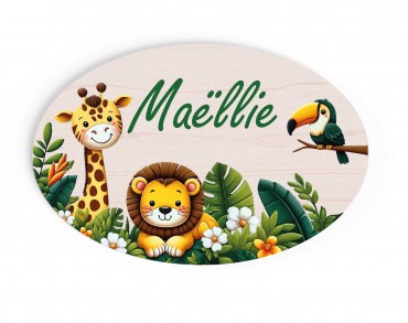 Plaque de Porte Personnalisable thème jungle