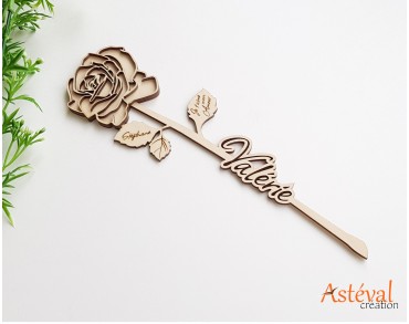 Rose en bois personnalisé Fête des mère