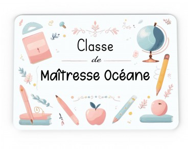 Plaque de Porte Personnalisable cadeau Maîtresse enseignant bois ou plexi