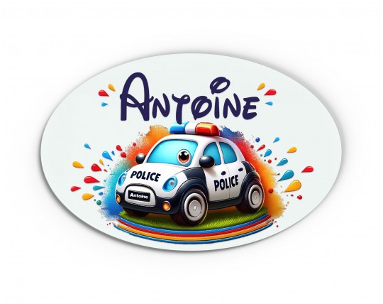 Plaque de Porte Personnalisable voiture police sport bois ou plexi