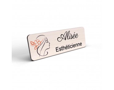 Badge esthéticienne Personnalisable couleur spécialistes bien être