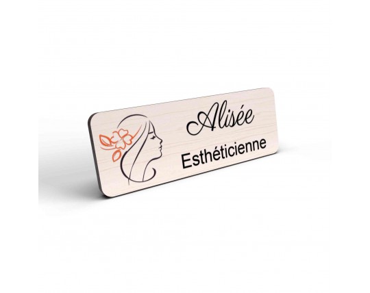 Badge esthéticienne Personnalisable couleur spécialistes bien être