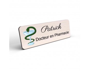 Badge pharmacie Personnalisé caducée pharmacien