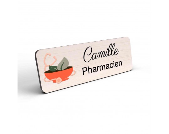 Badge pharmacie Personnalisé caducée pharmacien