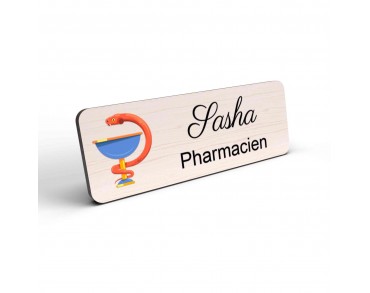 Badge pharmacie Personnalisé caducée pharmacien