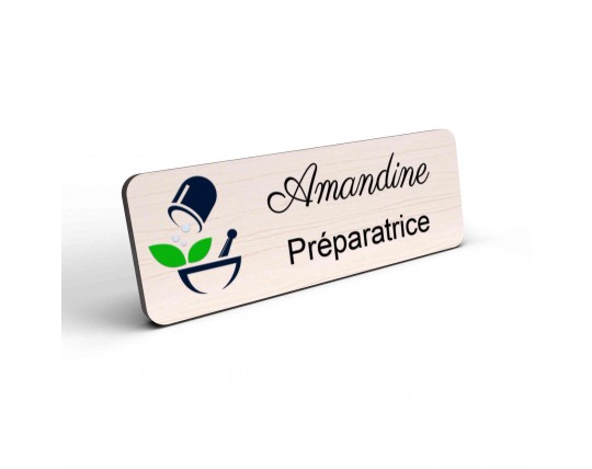 Badge pharmacie Personnalisé mortier préparatrice