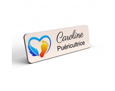 Badge puéricultrice personnalisé Petite enfance couleur