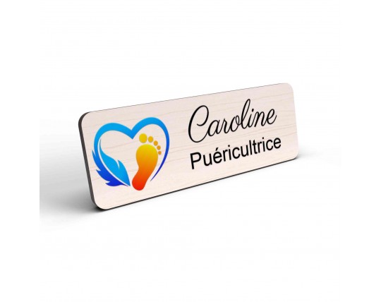 Badge puéricultrice personnalisé Petite enfance couleur