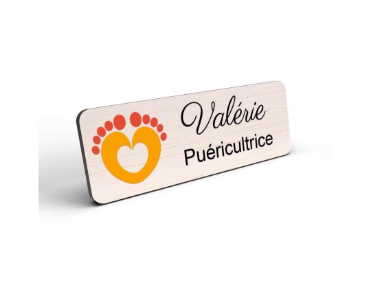 Badge puéricultrice personnalisé Petite enfance couleur