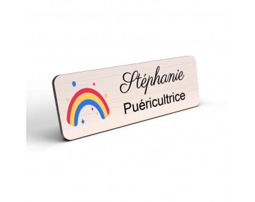 Badge puéricultrice personnalisé Petite enfance couleur