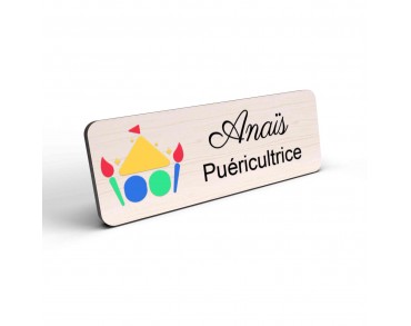 Badge puéricultrice personnalisé Petite enfance couleur