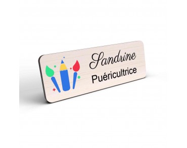 Badge puéricultrice personnalisé Petite enfance couleur