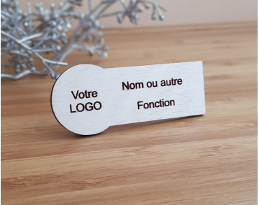 Badge en bois personnalisable toutes professions